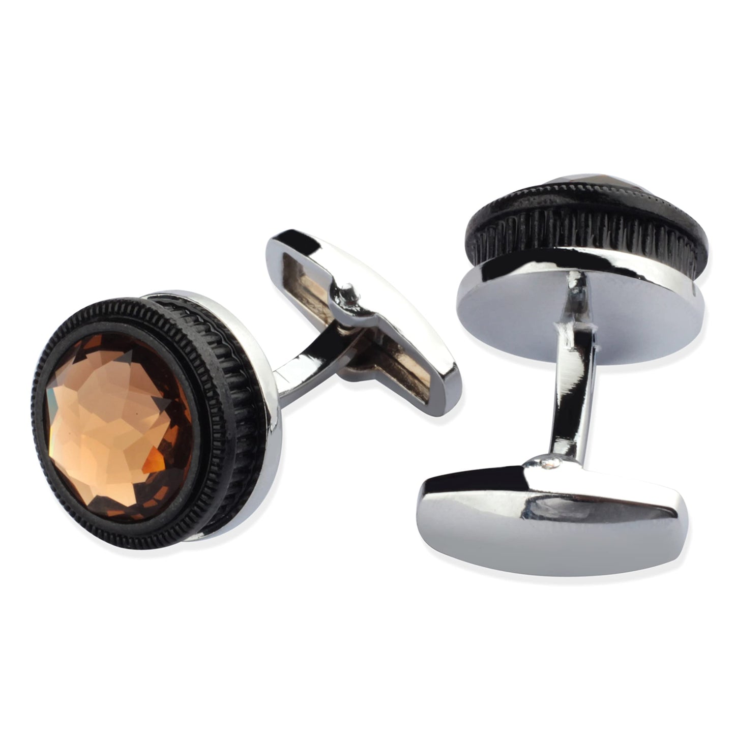 Panjatan Circle Eye Fascinating Brown Cufflinks for Men.