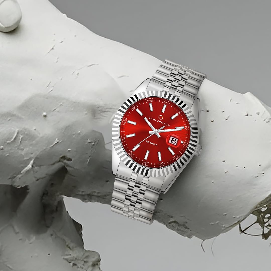 Carlington Analog Men's Watch with Stainless Steel Chain Strap, Multi-Color Dial Options, Premium Gift Watch for Men – Stylish Casual & Formal Wrist Watch - CT 8811