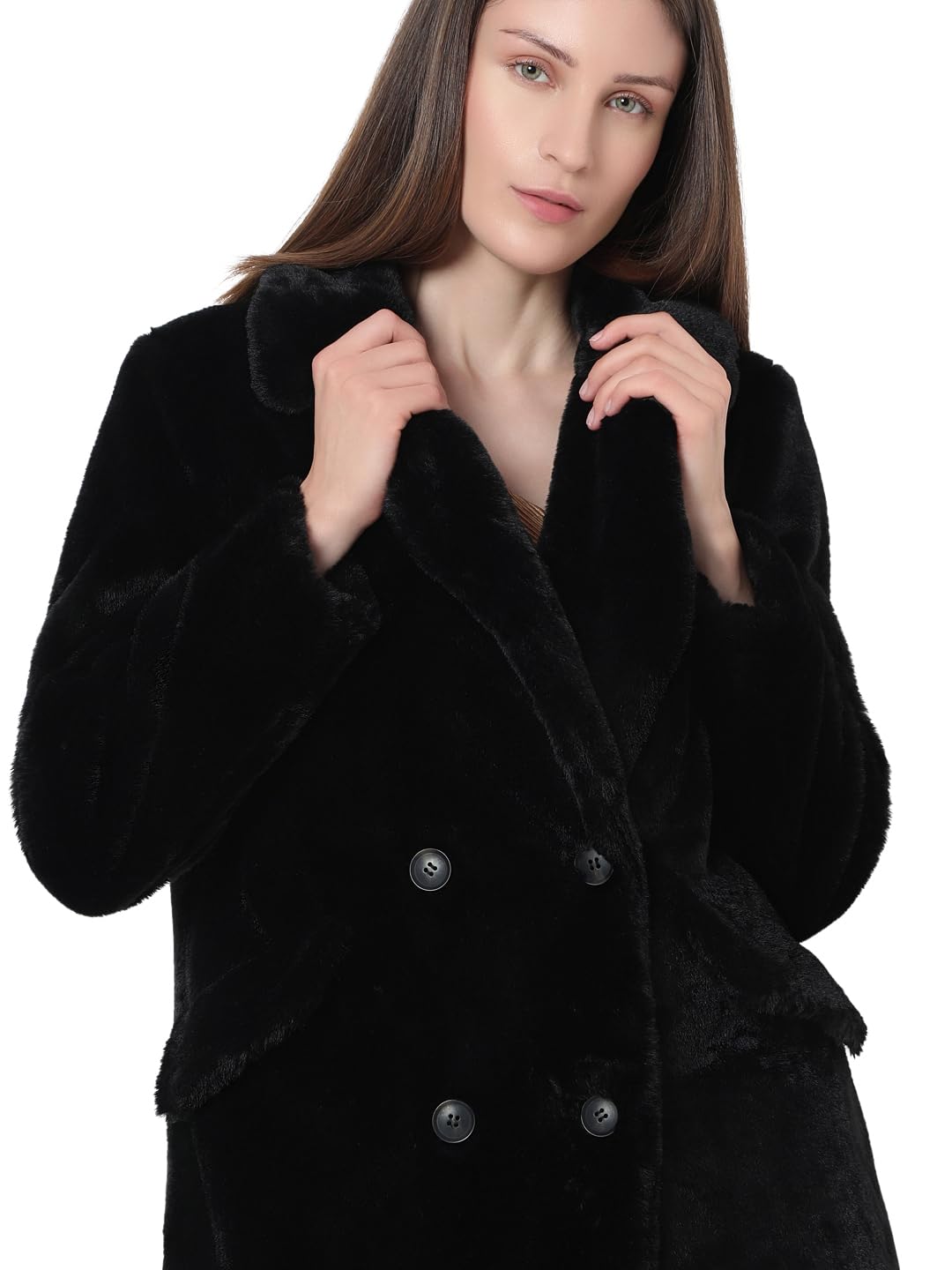 Vero Moda Women's Relaxed Fit Black Coat