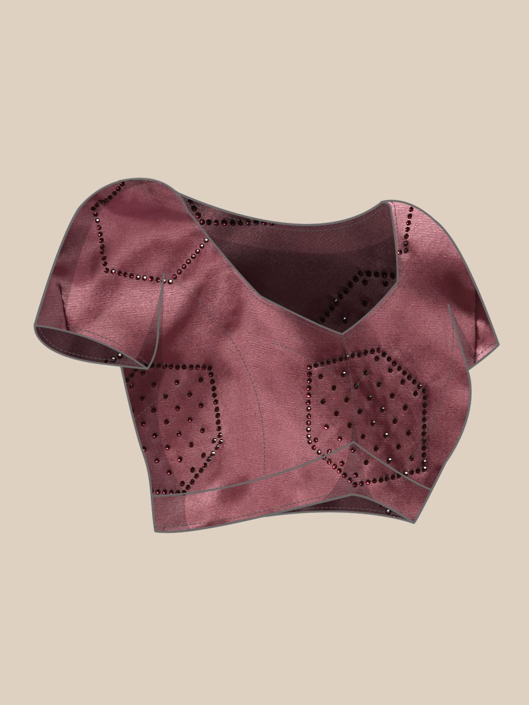 Rekha Maniyar Women's Heavy Swaroski Work Fancy Satin Magenta Saree With Unstitched Blouse Piece (MAGENTA)