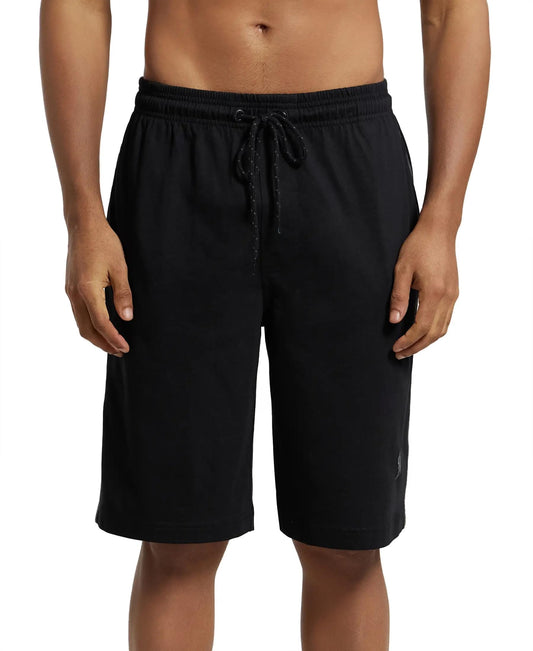 Jockey Men's Cotton Shorts (9426-0103-BLACK Black L)