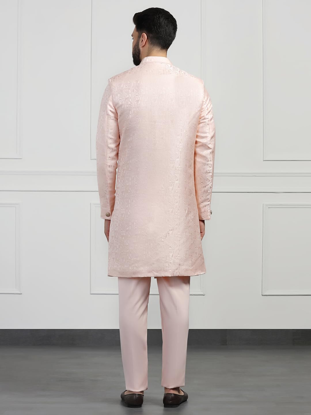 TAHVO Men Peach Sherwani L Size