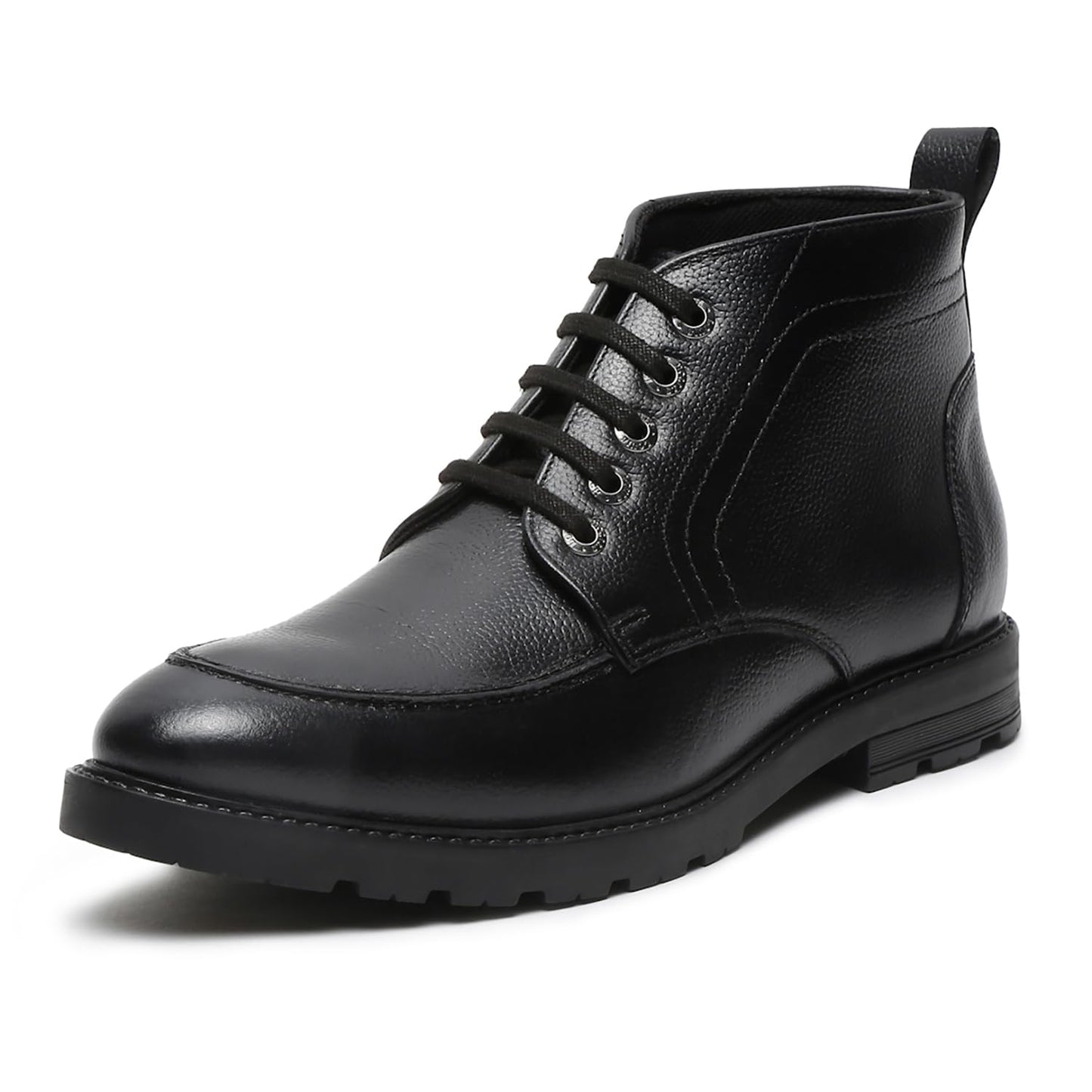 LOUIS STITCH Chukka Boot for Men | Handcrafted | High Ankle Leather Boots | Hiking and Biking Boot | Lace Up Style Mens Formal Boot Size-UK09 Black (BT-WBNDCKVS)