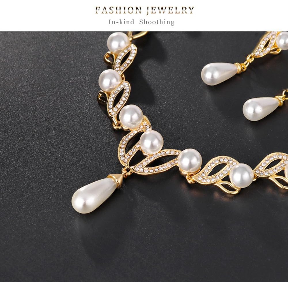 Shining Diva Fashion Latest Stylish Design Fancy Traditional Pearl Necklace Jewellery Set for Women (15121s)