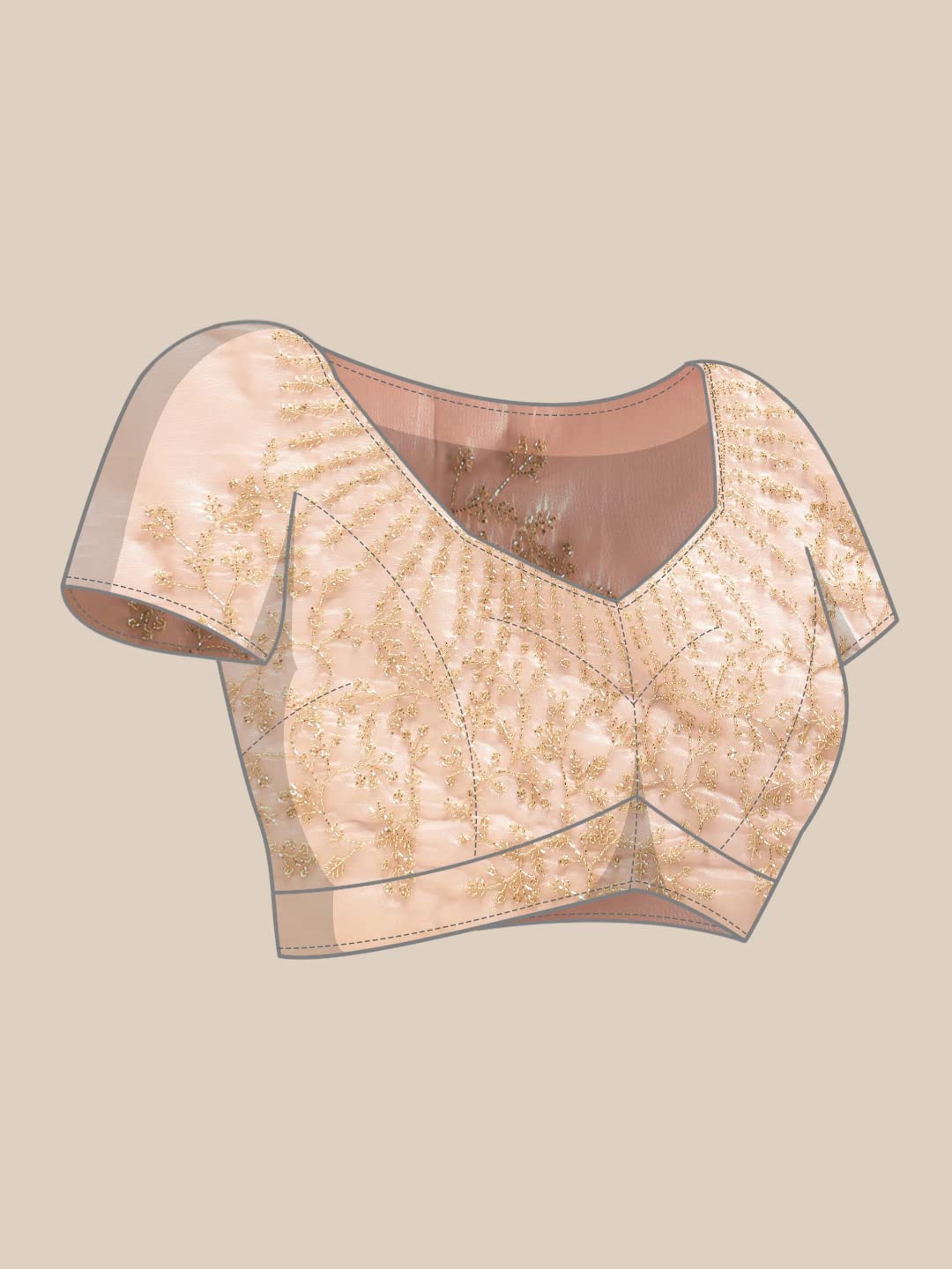 MOHEY Saree, Pink Organza Weaved Saree for Womens, Sari for Wedding, Party, Anniversary (Pink)