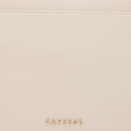 Caprese Roima Tote Bag, Large-Beige | Stylish Handbag for Women | Spacious, Versatile Office & Daily Essentials Tote | Top Zip Closure