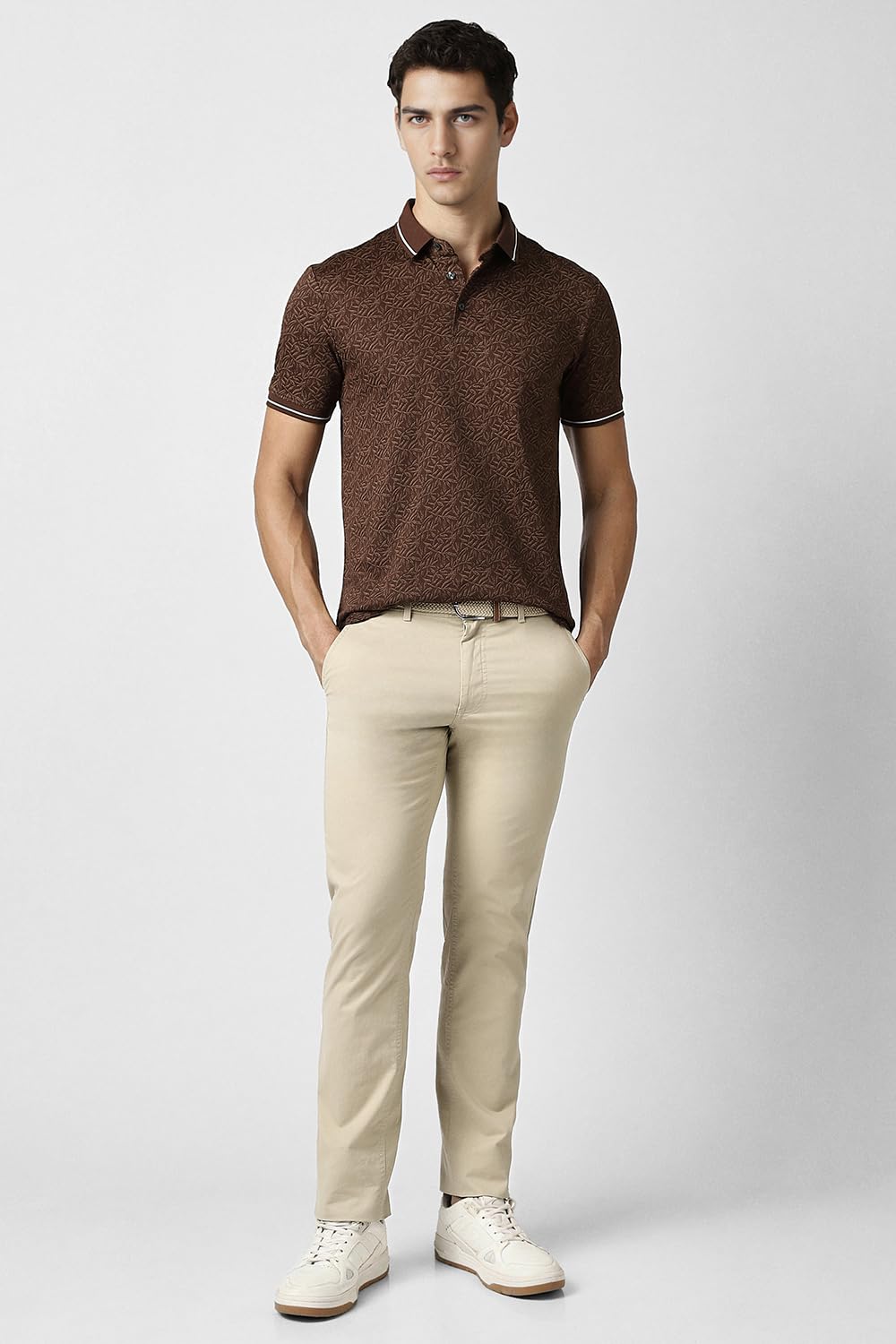 Van Heusen Men Mid Rise Slim Casual Pants (VSTFUSLF515071_Beige, 30