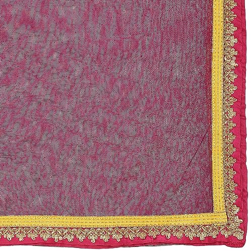 BIBA Girl Solid Cotton Blend Readymade Lehenga Choli Set(Kw5379_Yellow Purple_9)