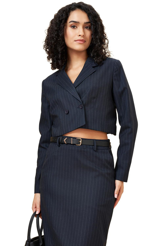Women's Annabelle Navy Blazer Regular Fit,Baritone Blue,M