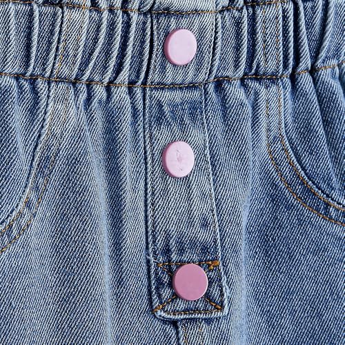 Hopscotch Girls Blue Kitty Embroidered Jeans for Ages (9-12 Months)