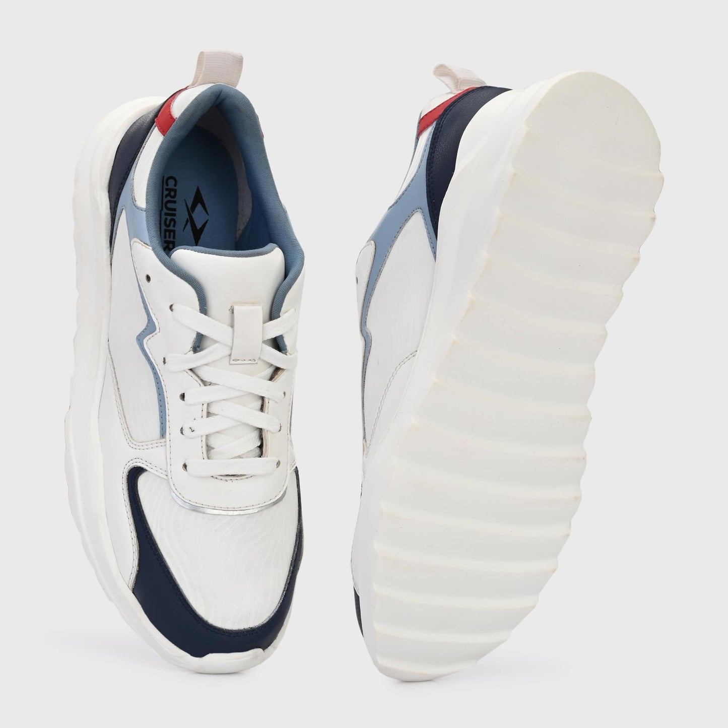 Cruiser Men's Dexter White-Blue Chunky Sneakers_11 UK (2513-2)