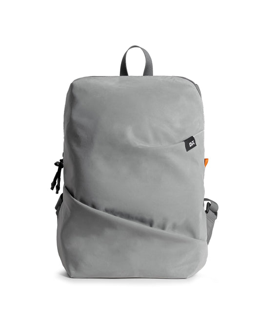 DailyObjects Light Grey Blaze Daypack | Lightweight Reflective Fabric | Casual Laptop Bag with Luggage Sleeve | Unisex Travel Backpack | iPad Storage | Adjustable Strap for Comfort Carry