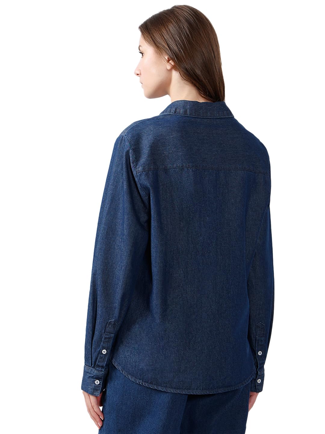 VERO MODA Women's Regular Fit Blue Shirt