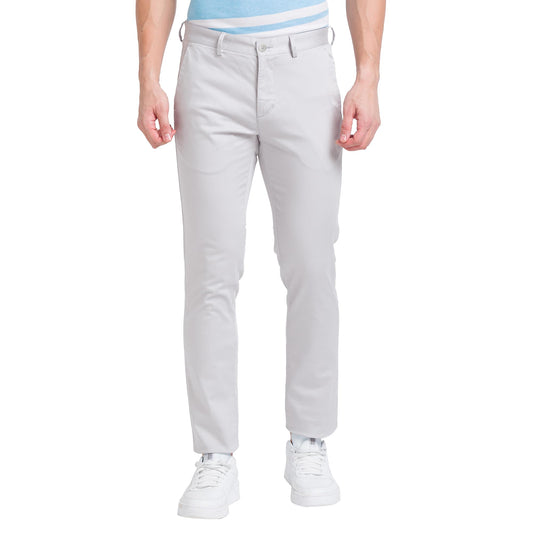 Park Avenue Solid Cotton Blend Slim Fit Men's Casual Trousers (Grey, Size_38)