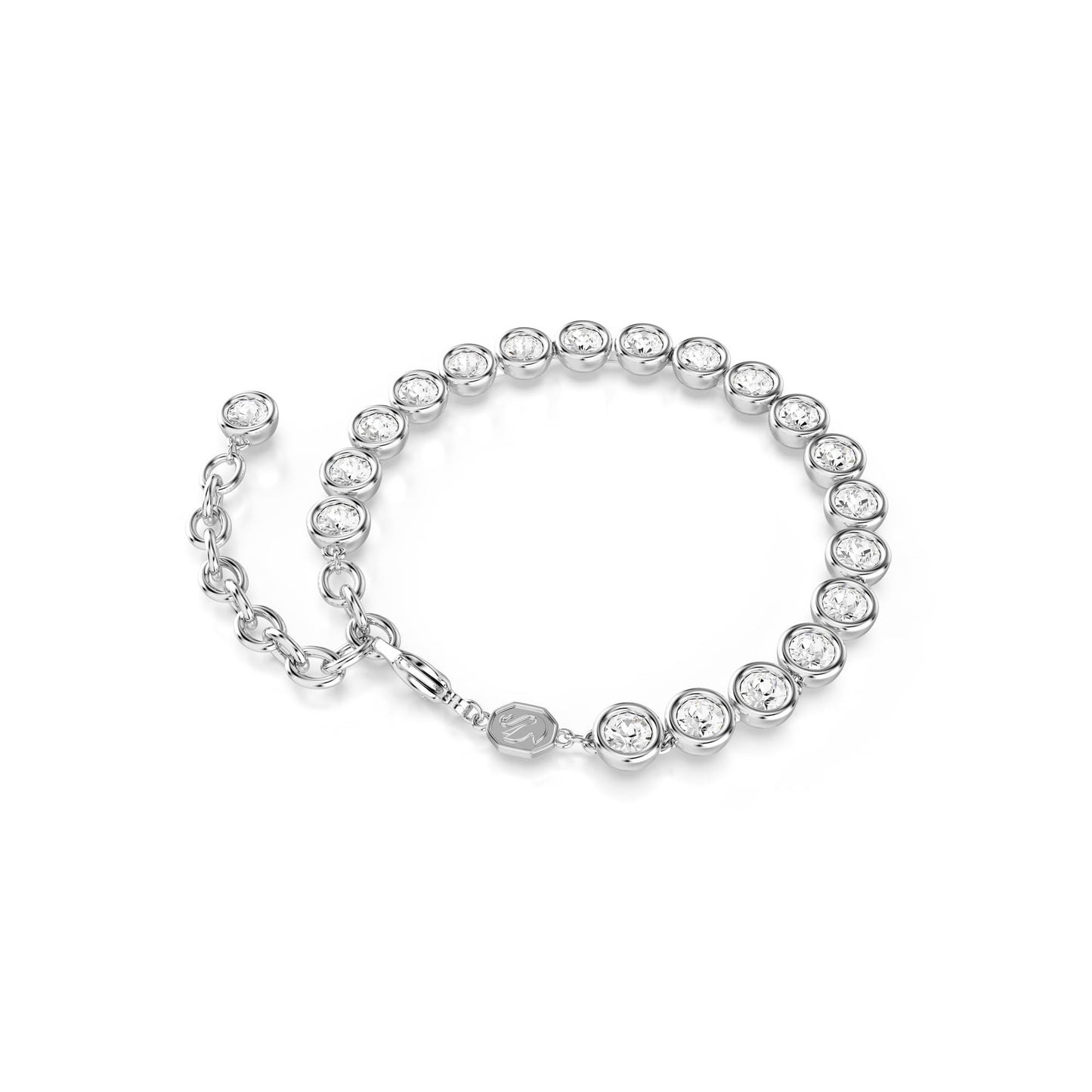 Swarovski Imber Tennis Bracelet, Round Cut, White, Rhodium Plated