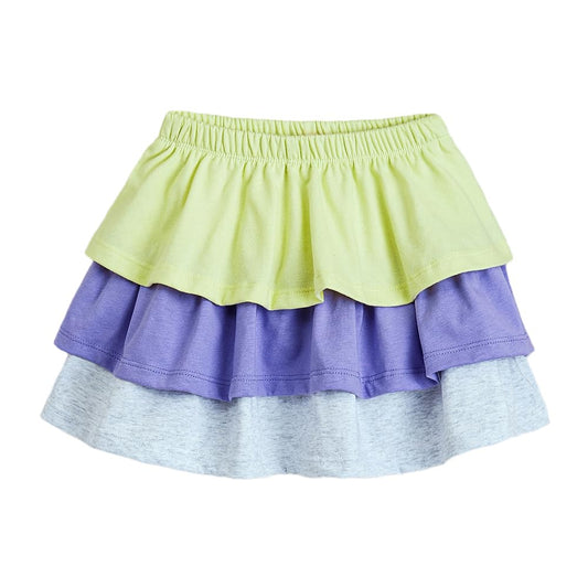 Hopscotch Girls Regular Fit Multi Color-Block Print Skirts