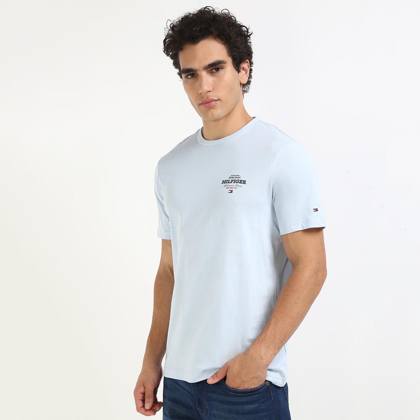 Tommy Hilfiger Mens Blue Color T-Shirt (XS)