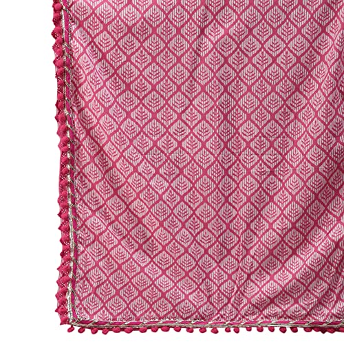 Divena Pink Cotton Sleeves less Anarkali Sharara set with Dupatta