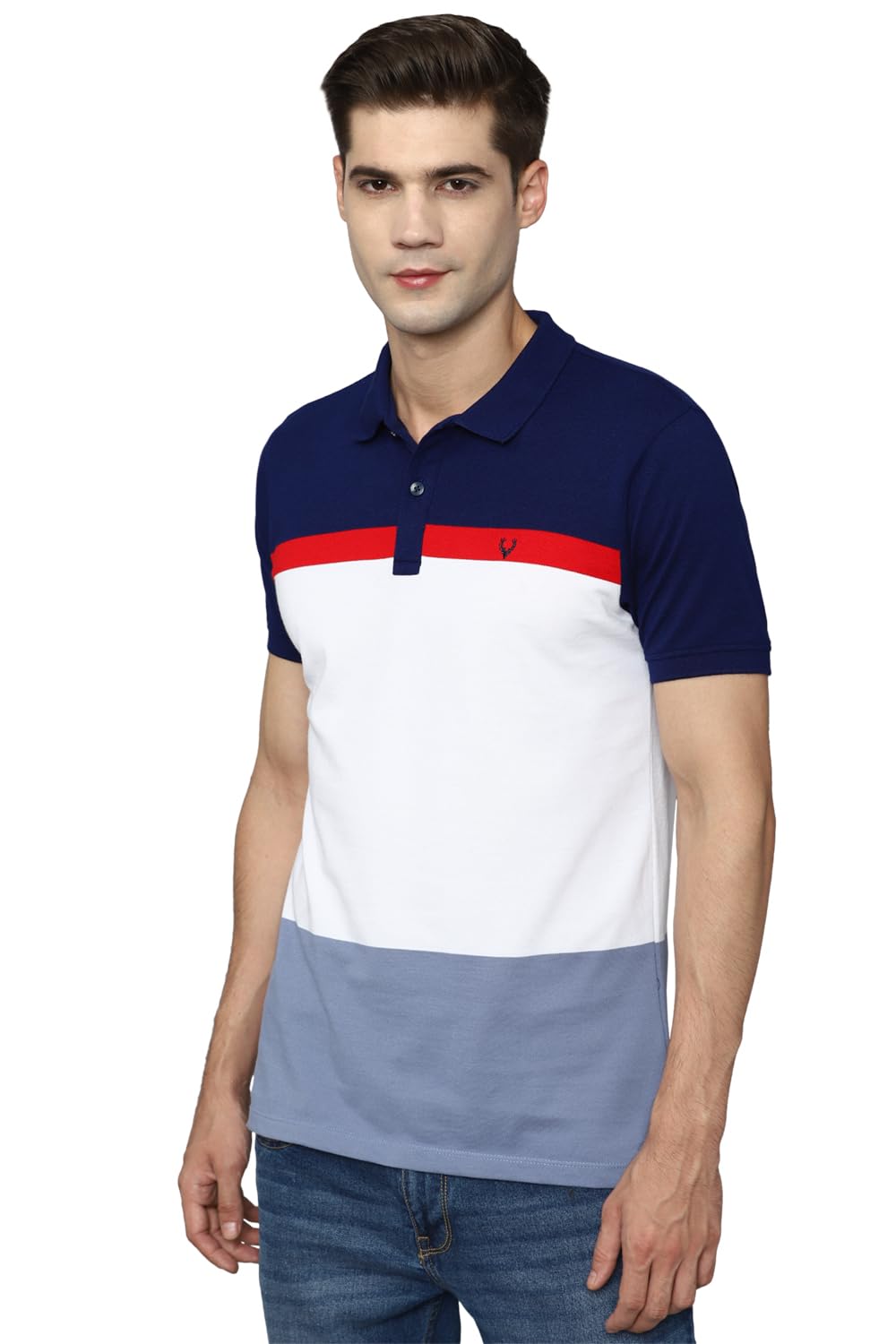 Allen Solly Men's Regular Fit T-Shirt (ASKPCURGFH53718_Navy XL)