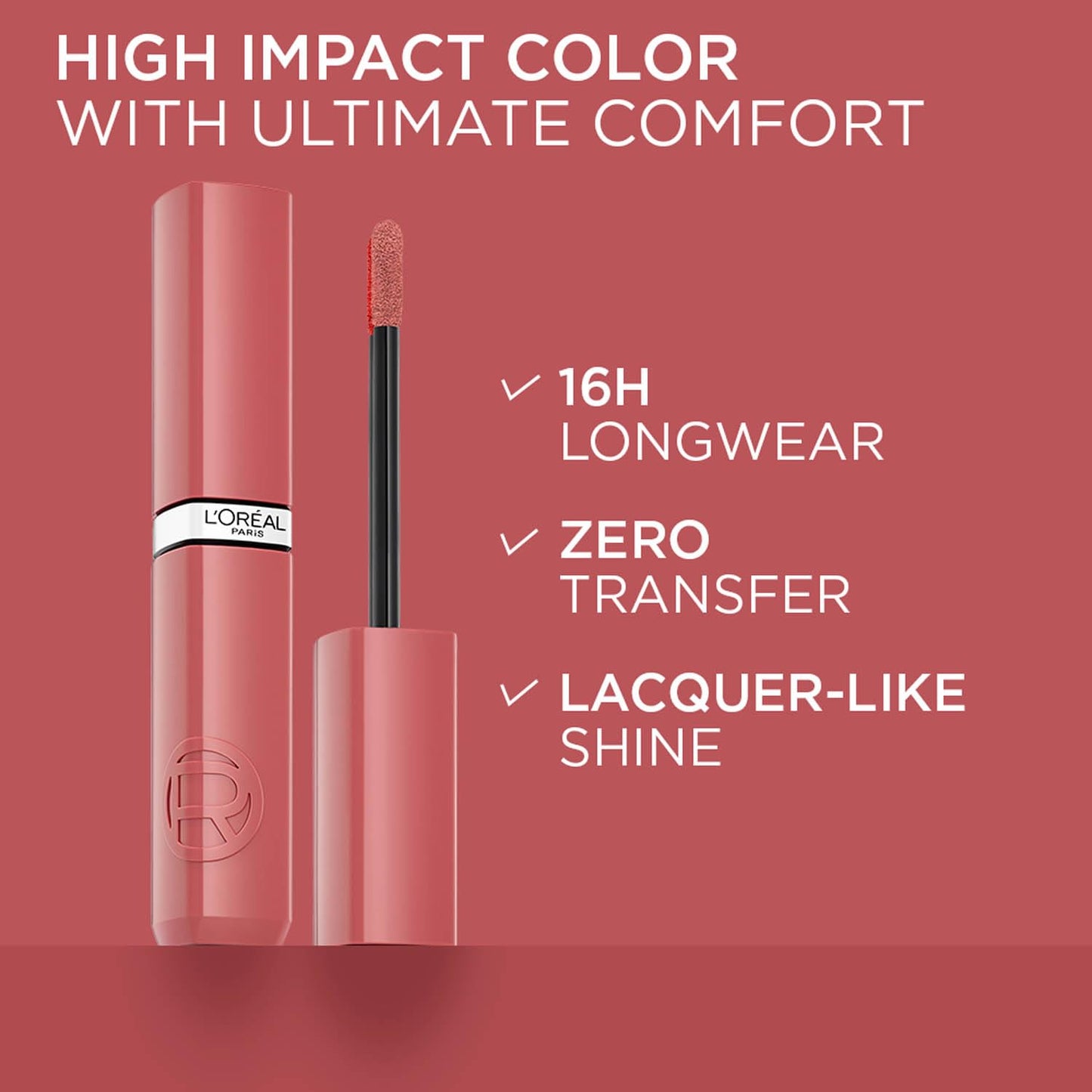 L'Oréal Paris Infallible Laque Resistance Lacquer-Like Shine Finish. 16H longwear lacquer lipstick. High-impact color, zero transfer - 601 Worth It, 4ml