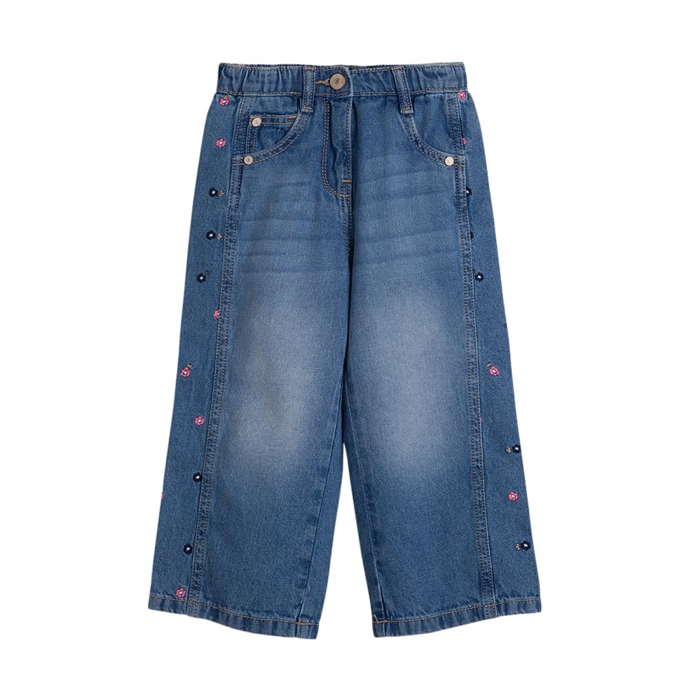 Hopscotch Girls Relaxed Fit Jeans in Blue Color For Ages (2-3 Years)
