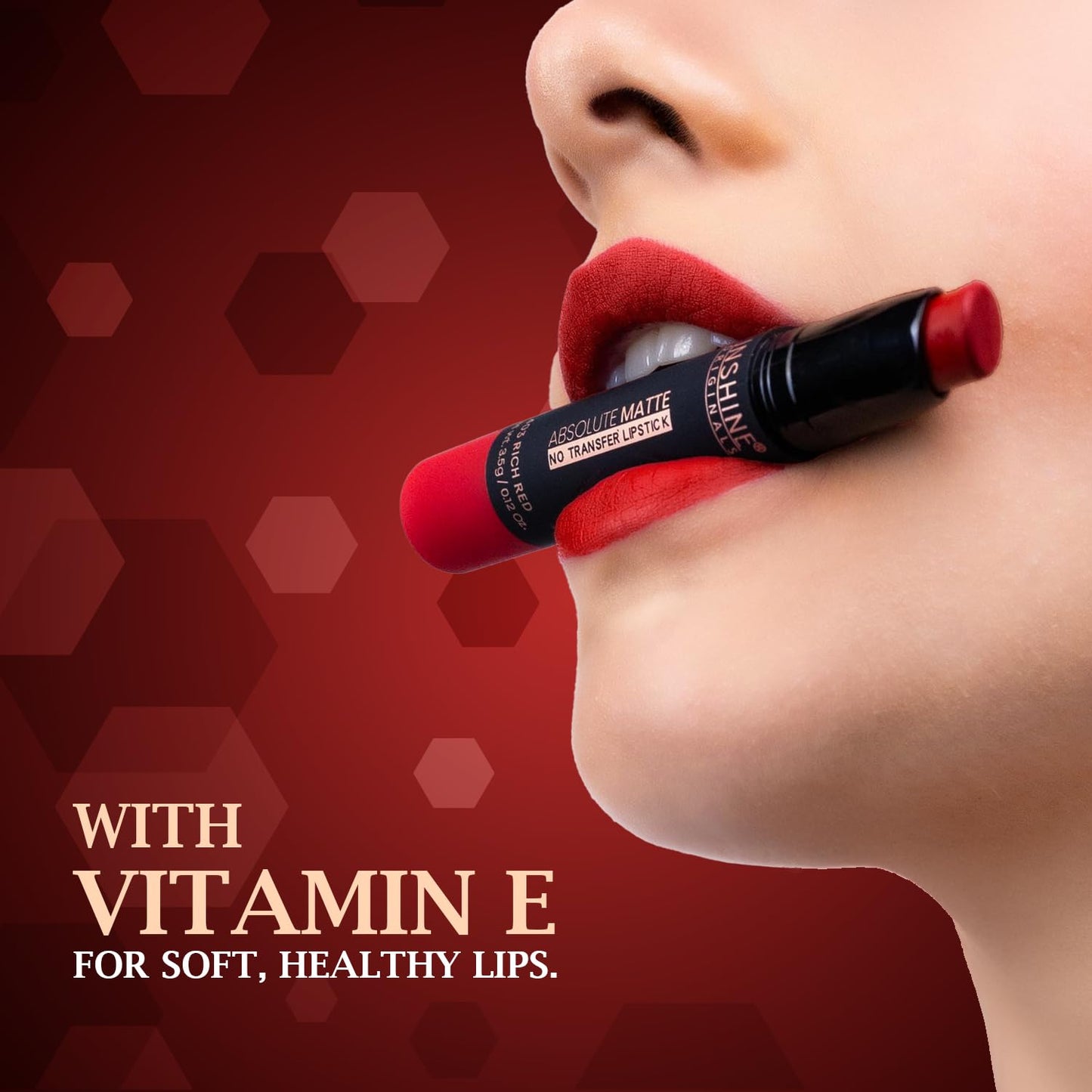 INSHINE Absolute Matte Lipstick - Long-lasting, Transfer-resistant, Velvety Matte Finish with Intense Color, Up to 12 Hours Wear | Perfect for Sophisticated Lips - RUBY RED