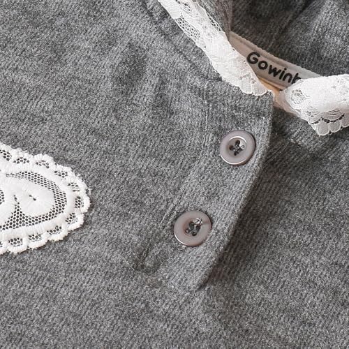 Hoscotch Girls Solid Grey Full Sleeves Skirt Set For Ages (18-24 Months)