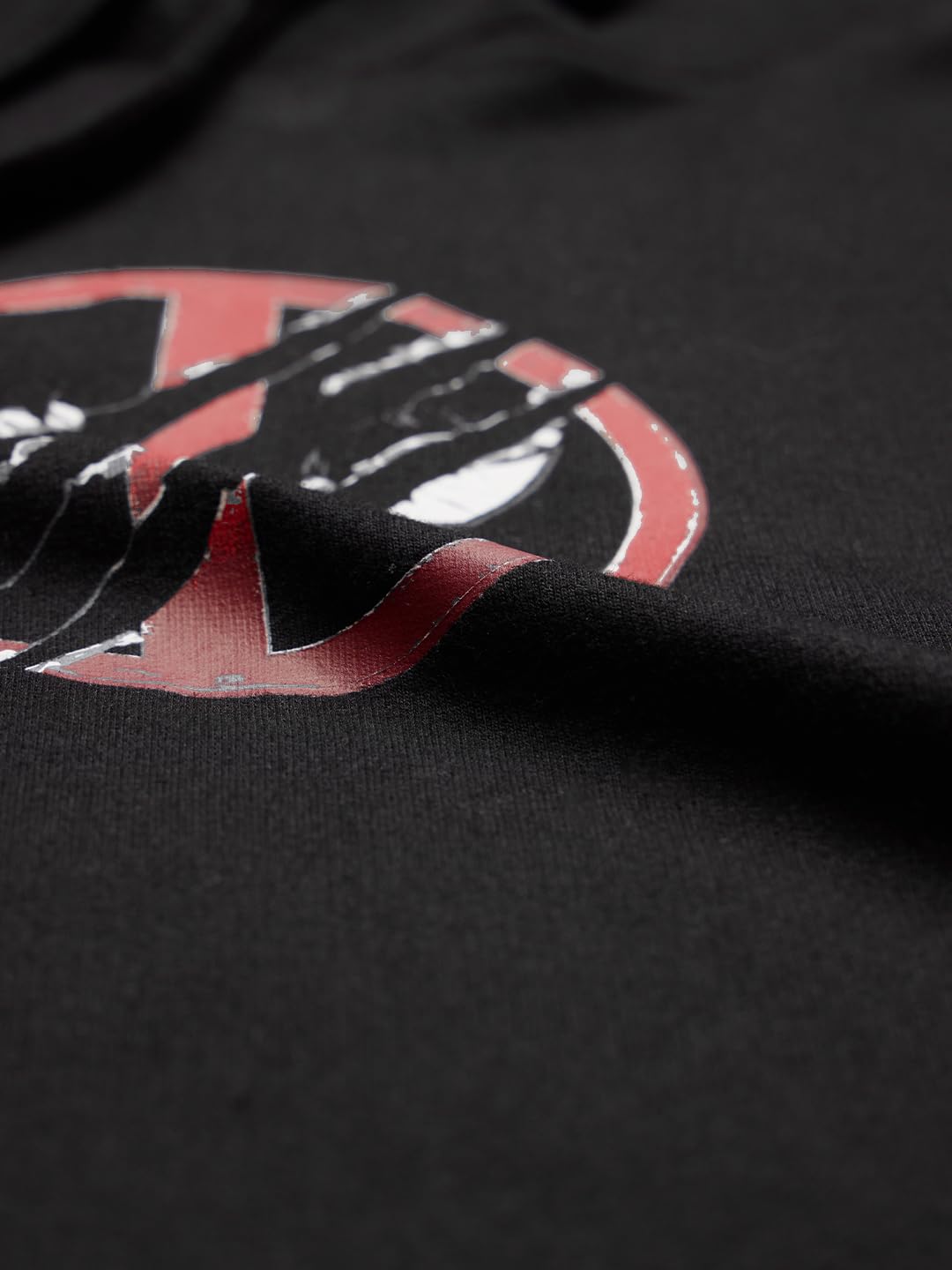 The Souled Store Official Marvel: Deadly Duo Men and Boys Short Sleeves Black Graphic Printed Cotton Oversized Fit Hooded T-Shirts