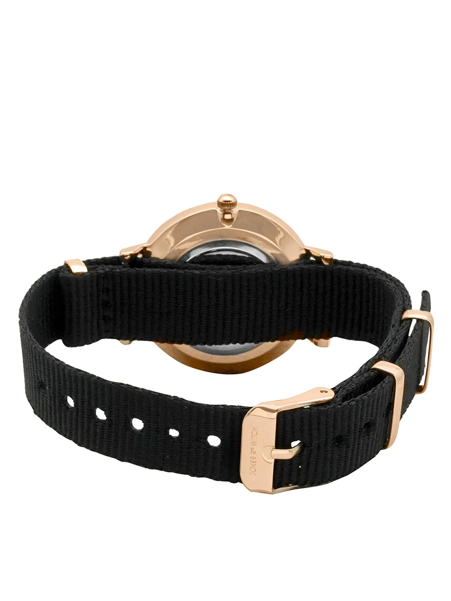Joker & Witch Paris 32mm White Dial 13mm Black Synthetic Strap Watch for Women