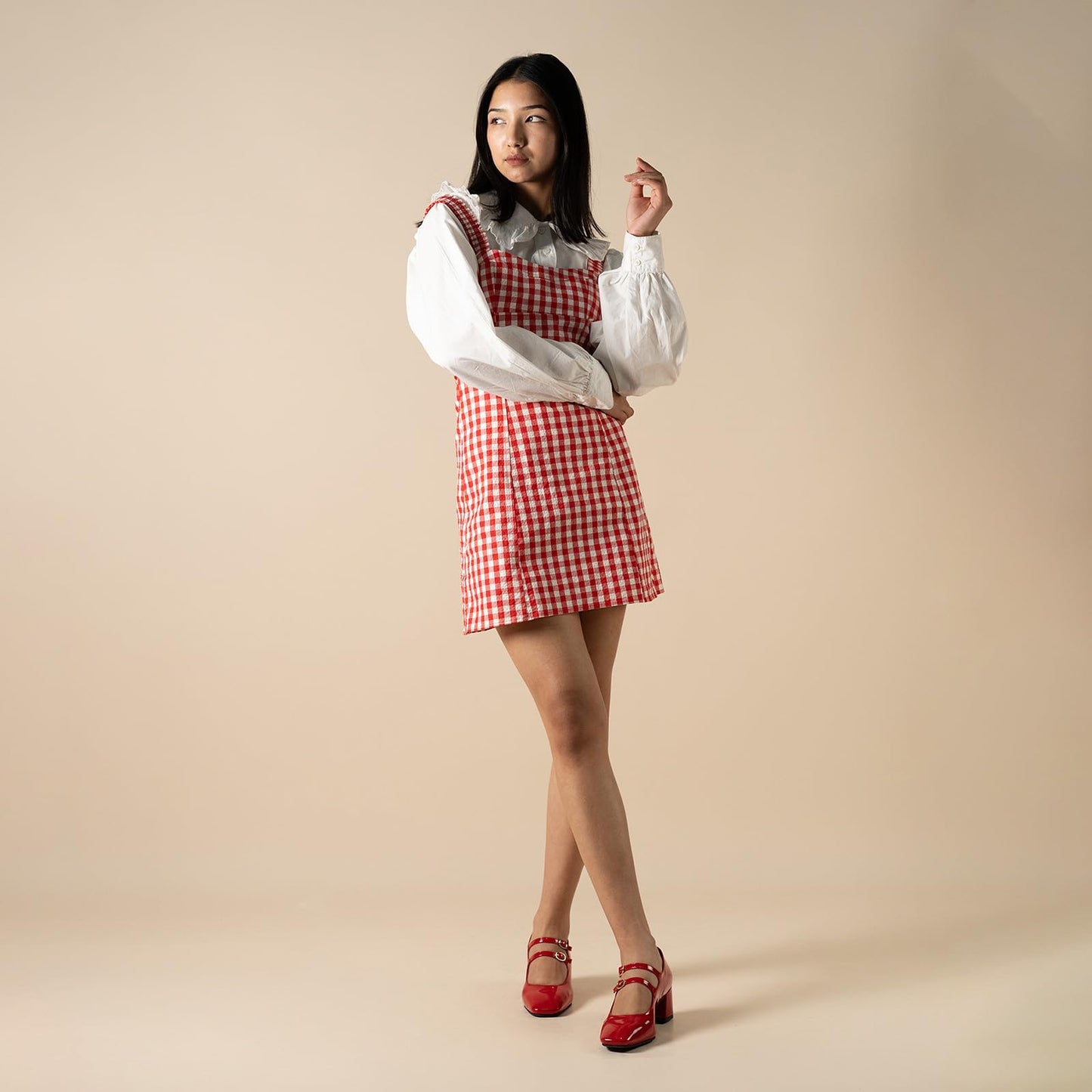 Theater Women Red Mary Jane Block Heels | Double Strap Square Toe Pumps | Stylish & Comfortable Sandals for Office, Party & Causal wear