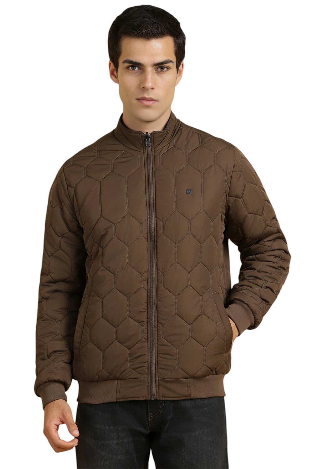 Allen Solly Men Navy Solid Full Sleeves Casual Jacket