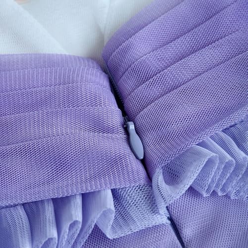 Hopscotch Girls Lavender Short Sleeves Floral Applique Dress for Age (2-3 Years)