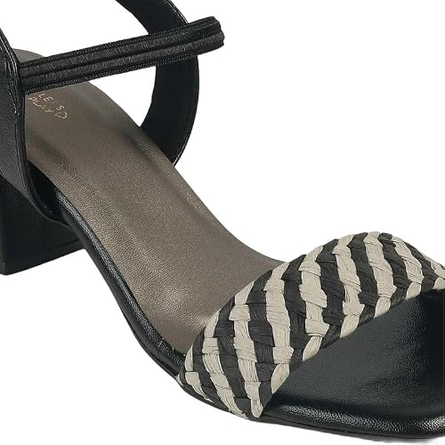 tresmode Cescross Women's Black Dress Block Heel Sandals in Size 8 UK / 41 EU