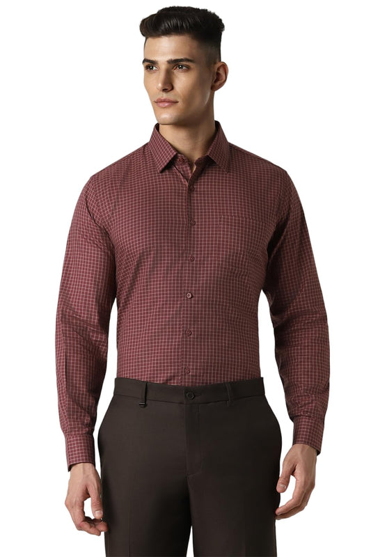 Van Heusen Men's Modern Fit Shirt (VHSFFSLB788686_Maroon