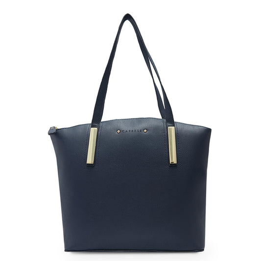 Caprese Viola Satchel, Navy-Medium | Chic & Stylish Handbag for Women with Multiple Compartments | Secure Top Zip | Perfect for Casual & Daily Use