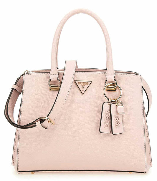 GUESS Womens Noelle Girlfriend Satchel Satchel, Top Handle, pink, One Size, Noelle Luxury Satchel