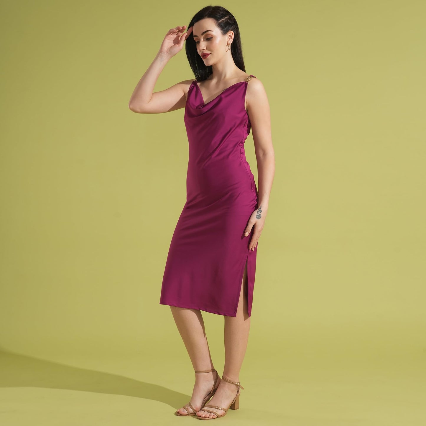 Globus Women Dresses (GS567227_Burgundy_S)