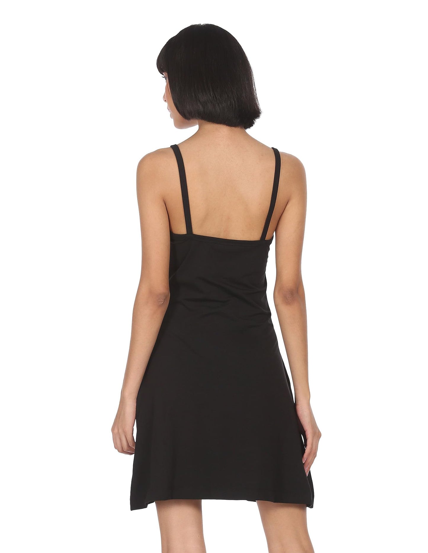 Calvin Klein Women's Cotton A-Line Above The Knee Dress (J20J219643BEH_Black_S)