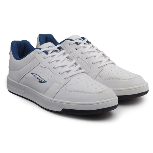 ASIAN JASPER-05 Chunky Rubber Outsole Technology with Waterproof Synthetic Upper TPR Sole Lace-up Shoes for Men's White,UK 7