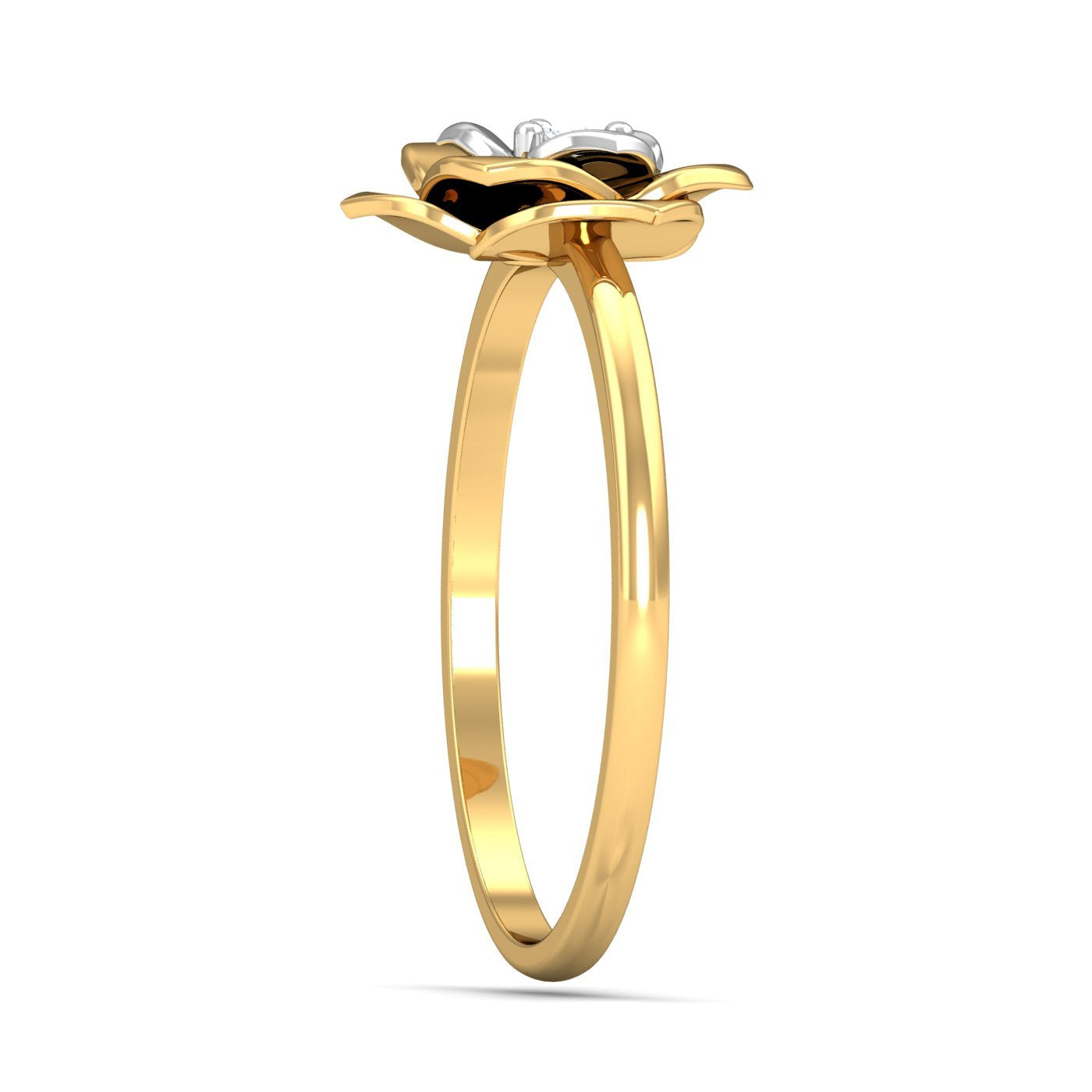 KuberBox 18KT Yellow Gold Blooming Beauty Ring for Women