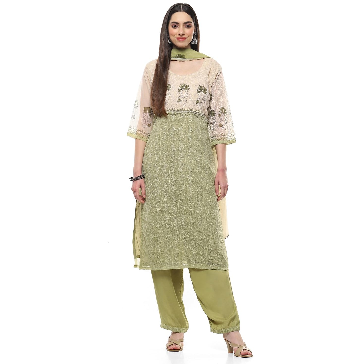 BIBA Women FABRIC(RTSAM9465_OLIVE_FREE)