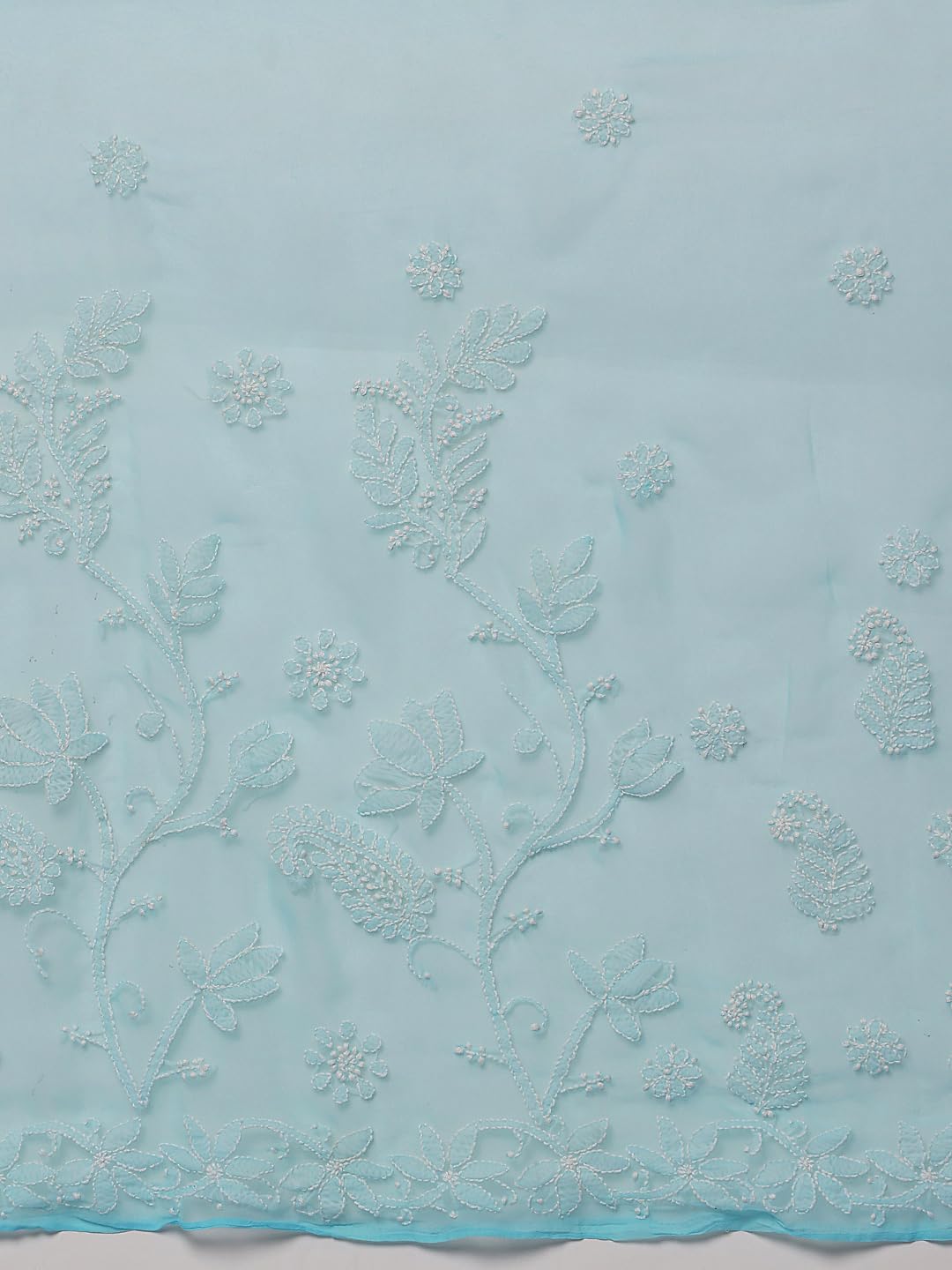 Ada Women's Hand Embroidered Faux Georgette Saree with Blouse Piece A130075 Blue