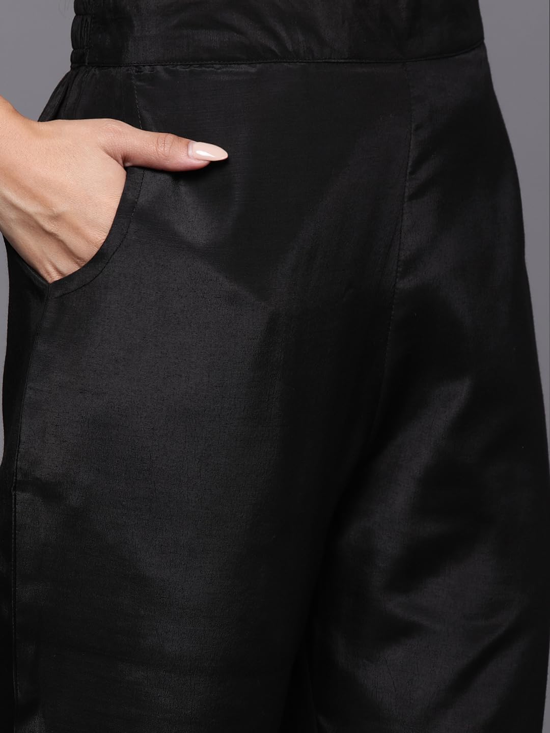 Libas Womens Embroidered Georgette A-Line Kurta With Trousers and Dupatta