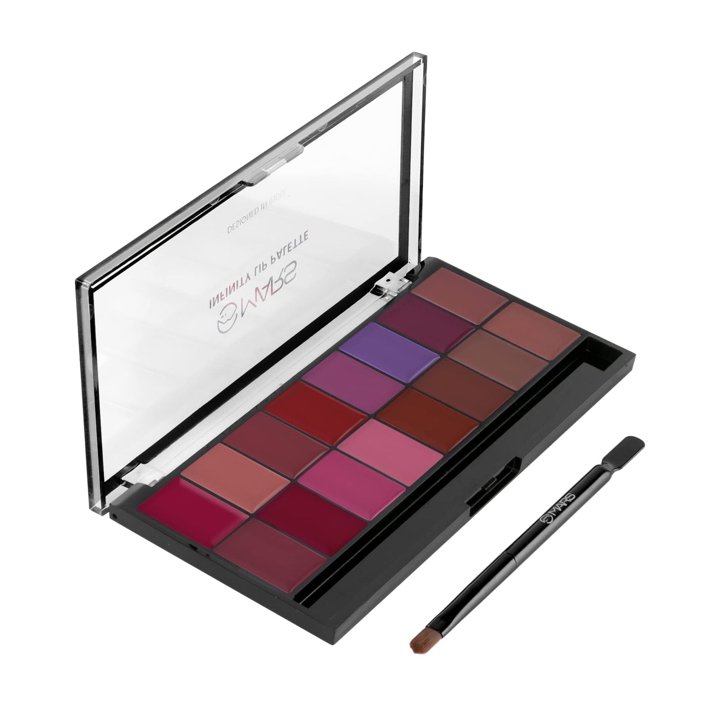 MARS Infinity Lip Palette | Demi Matte | 16 Colors to Infinte Lipstick Colors | Free Spatula cum Applicator (36.0 gm) (02-Multicolor)