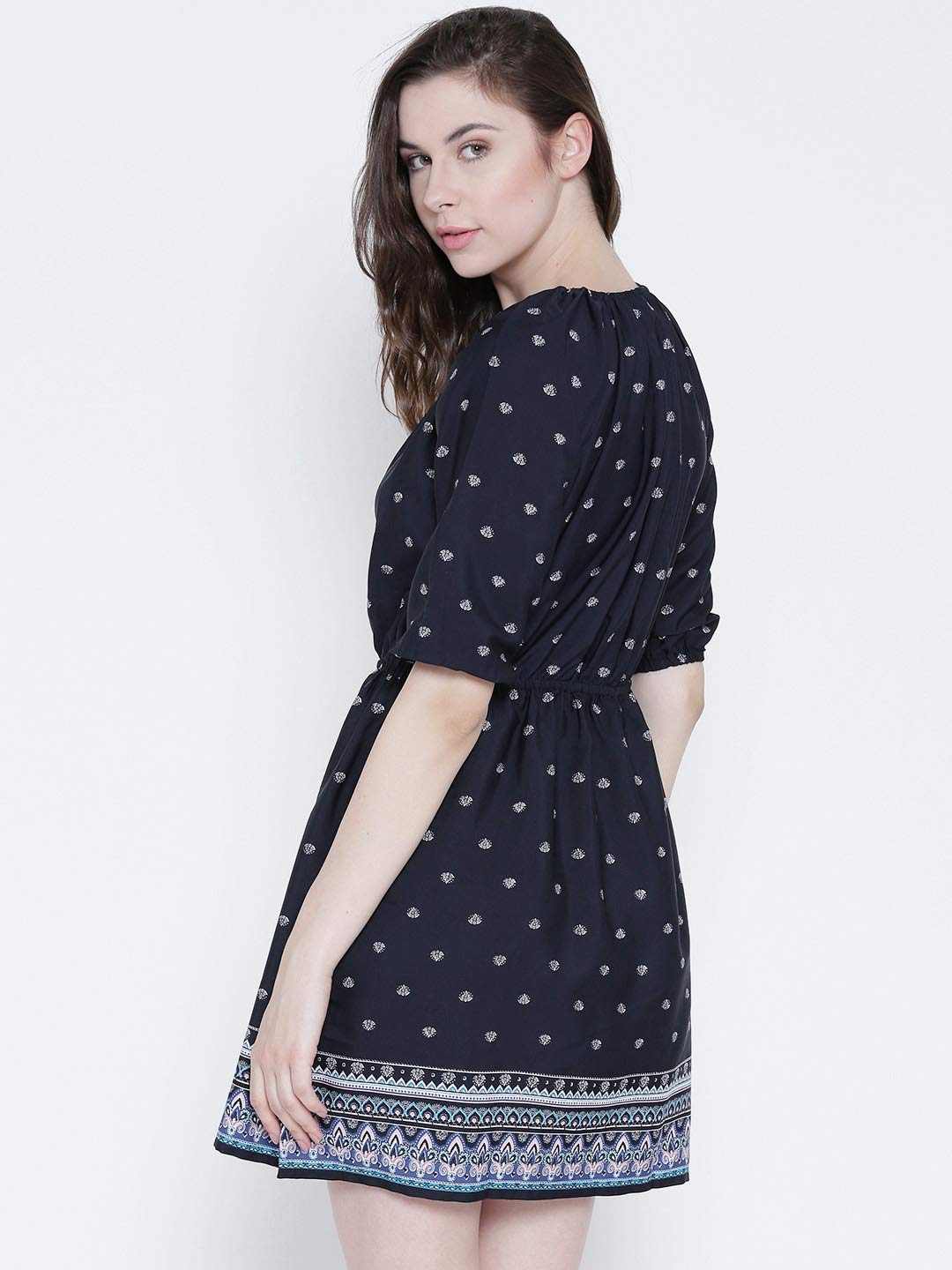 Sera Classics Women Navy Blue Boho Dress