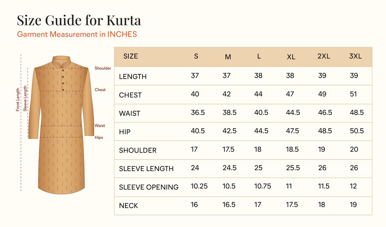 Manyavar Blended Cotton Men's Digital Print Kurta (Cream,XL)