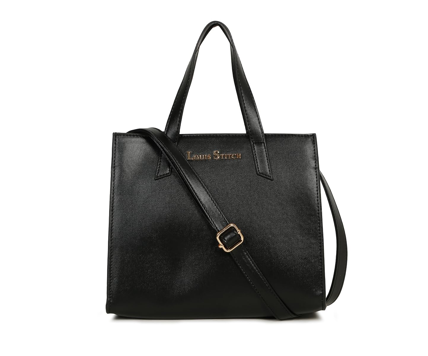LOUIS STITCH Stylish Black Handbag for Women | Ladies Satchel Handbag for Travel, Office, College | LDB-VF1039-HBJB
