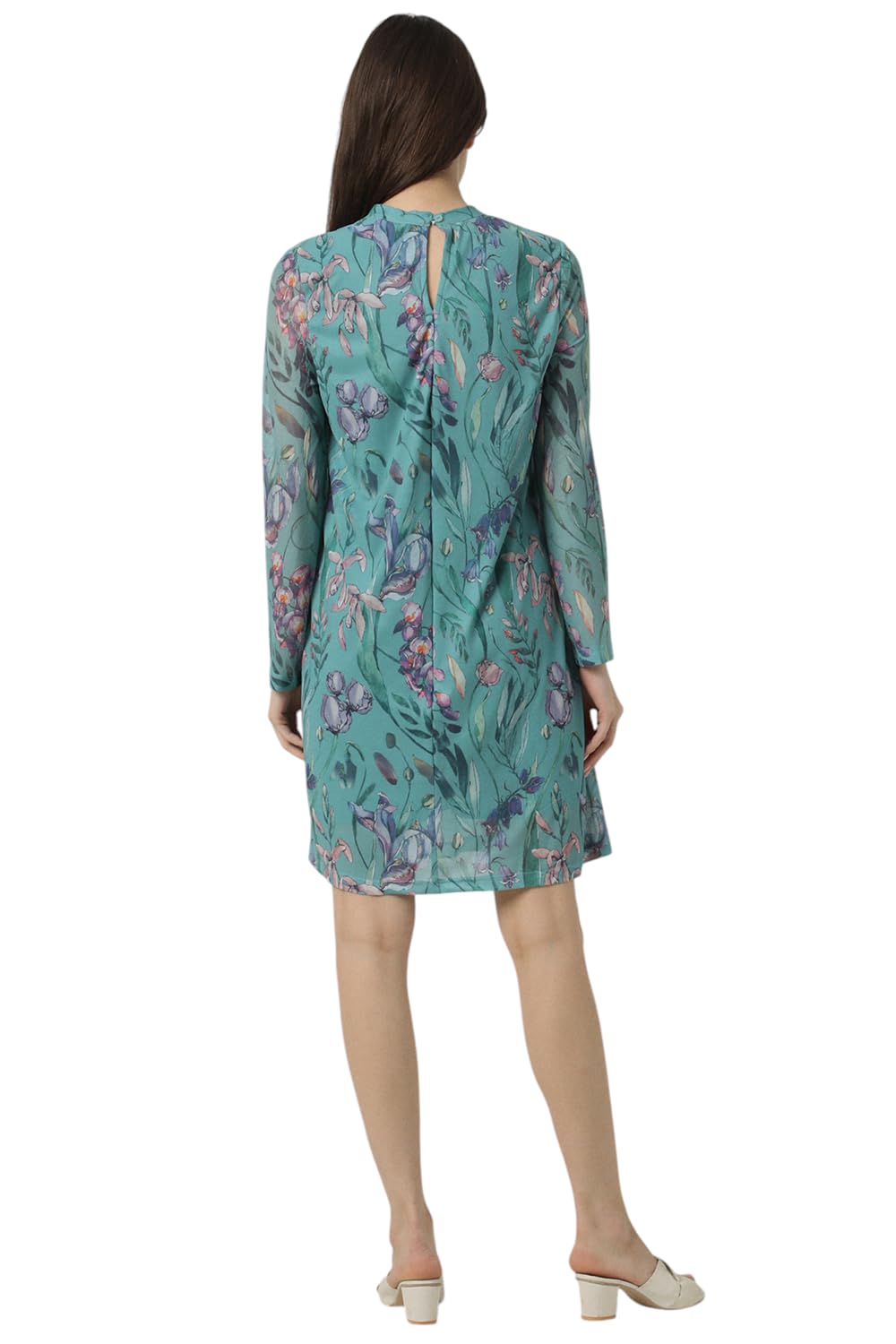Van Heusen Women's Polyester Modern Above The Knee Dress (VWDRERGFM26690_Green