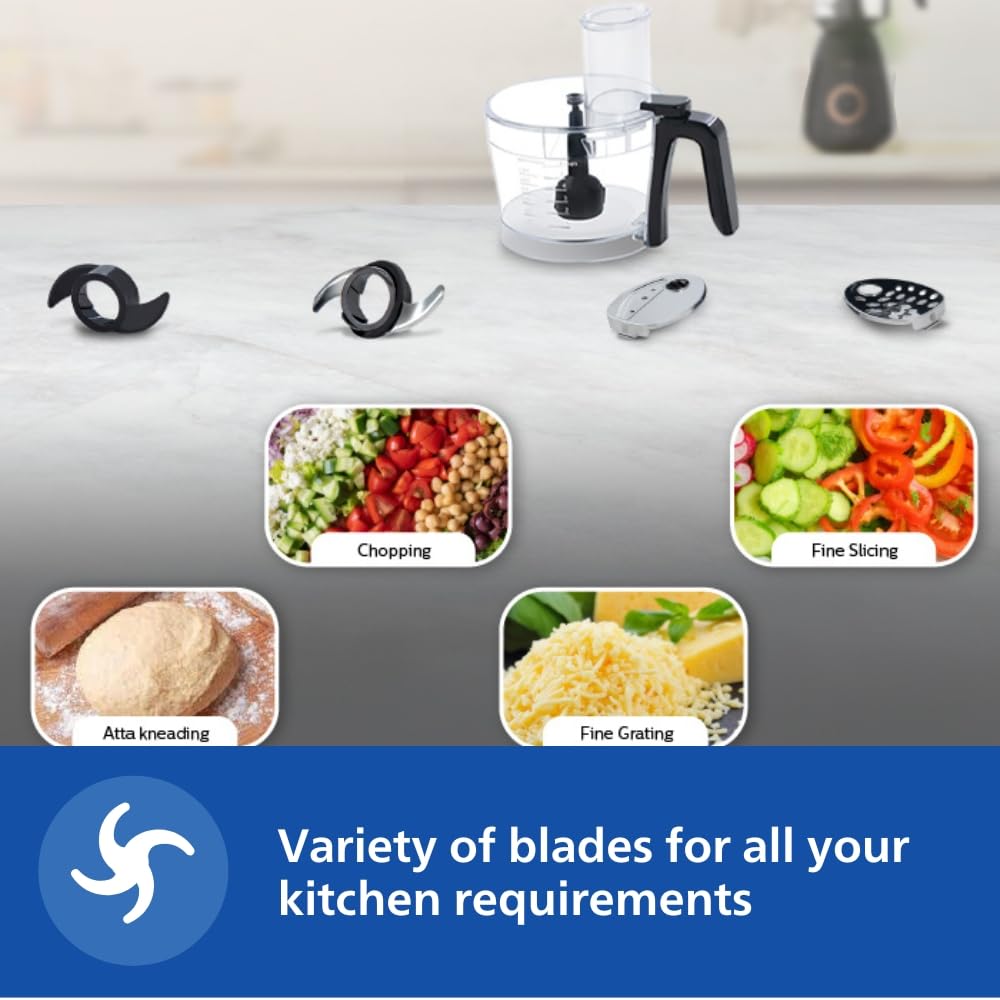 PHILIPS Mixer Grinder + Food Processor, 3-in-1 750 Watt (Mixer Grinder for home + Juicer + Food Processor) 4 Jar, (HL7707/01)