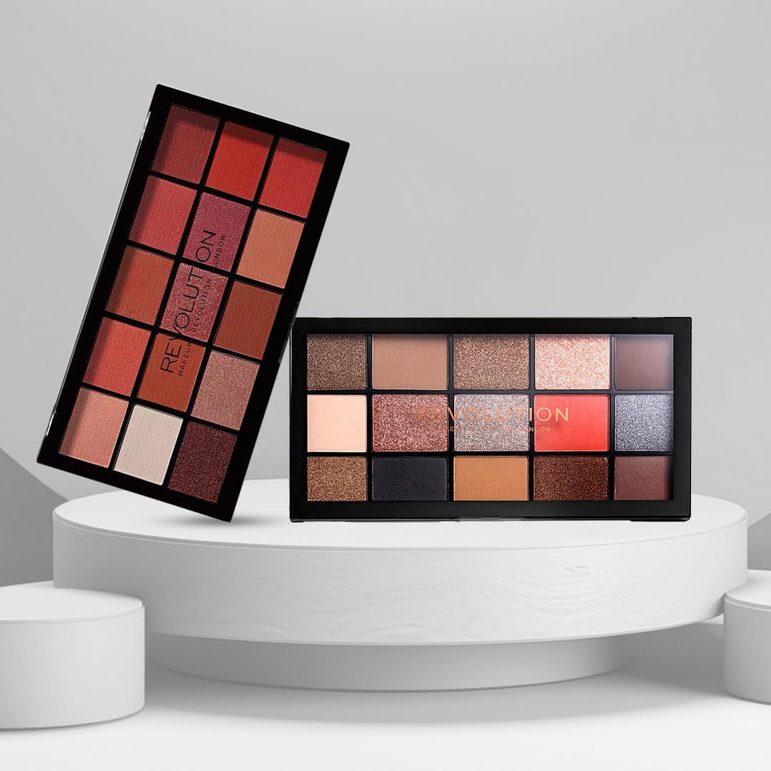 Makeup Revolution Reloaded Combo (Reloaded Eyeshadow Combo) Eyeshadow Palette, Create Long-Lasting Eye Makeup Looks, Vegan & Cruelty-Free, 33g